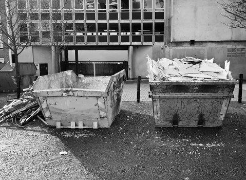 Waste collection truck in West London