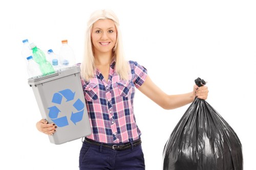 Recycling center handling furniture materials